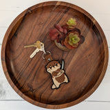 Murder Otter Keyring – Faux Leather Embroidered Design
