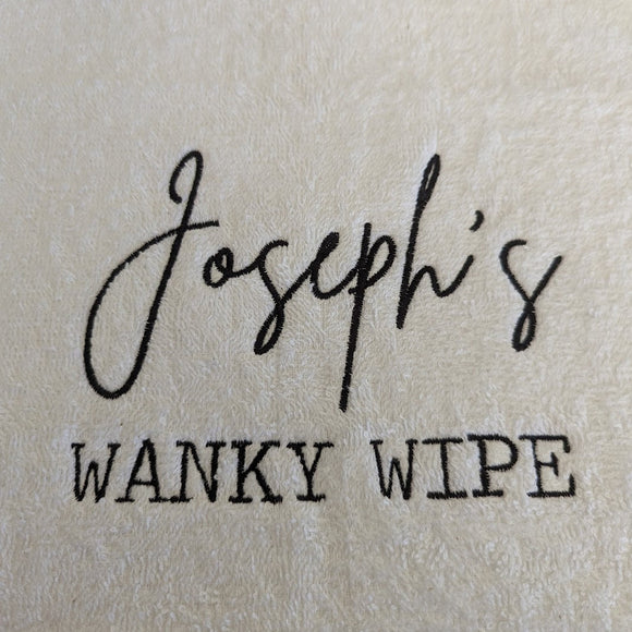 Custom Wanky Wipe Embroidered Hand Towel