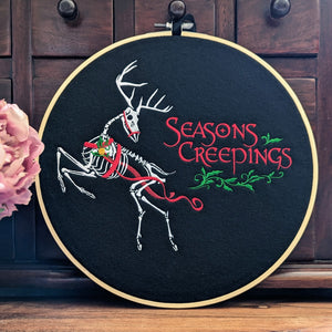 XL Season's Creepings Embroidered Hoop Wall Art