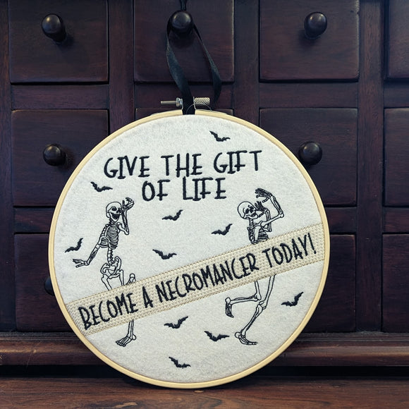 LARGE Necromancy Embroidered Hoop Wall Art