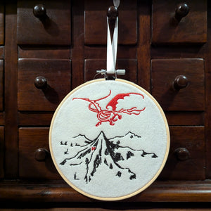 Lonely Mountain 6 Inch Embroidered Hoop Wall Art