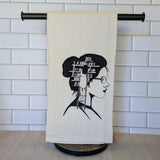CLEARANCE Fond Of Books Embroidered Tea Towel