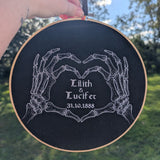 Custom Gothic Wedding Embroidered Hoop Wall Art