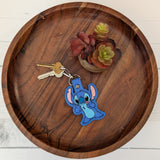 Space Gremlin Keyring – Faux Leather Embroidered Design