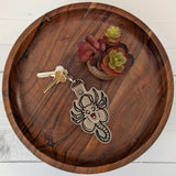 Space Parasite Keyring – Faux Leather Embroidered Design