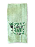 Home Is Embroidered Tea Towel