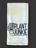 Plant Junkie Embroidered Tea Towel