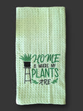Home Is Embroidered Tea Towel