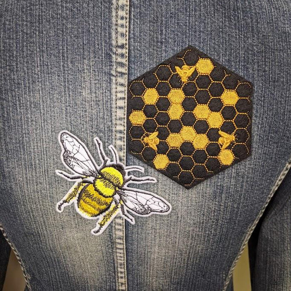 DOUBLE PACK Bee & Honeycomb Patches