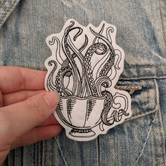 Tentacle Tea Embroidered Patch