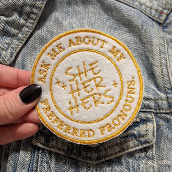 Ask Me About My Preferred Pronouns Patch