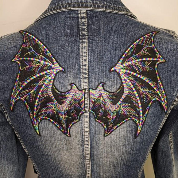 PAIR of Rainbow Bat Wing Patches