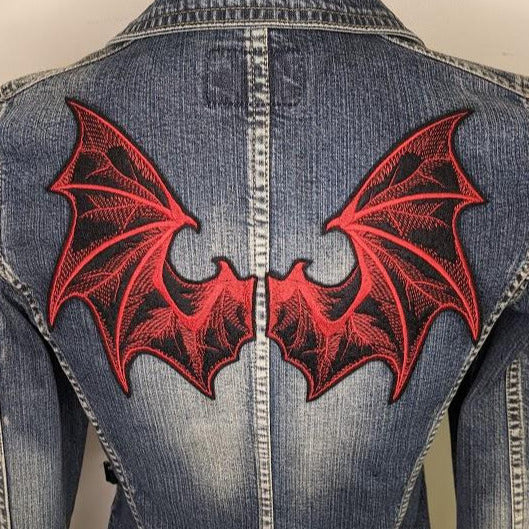 PAIR of Red Bat Wing Patches