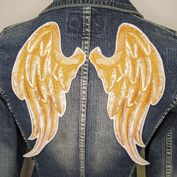PAIR of Golden Angel Wing Patches