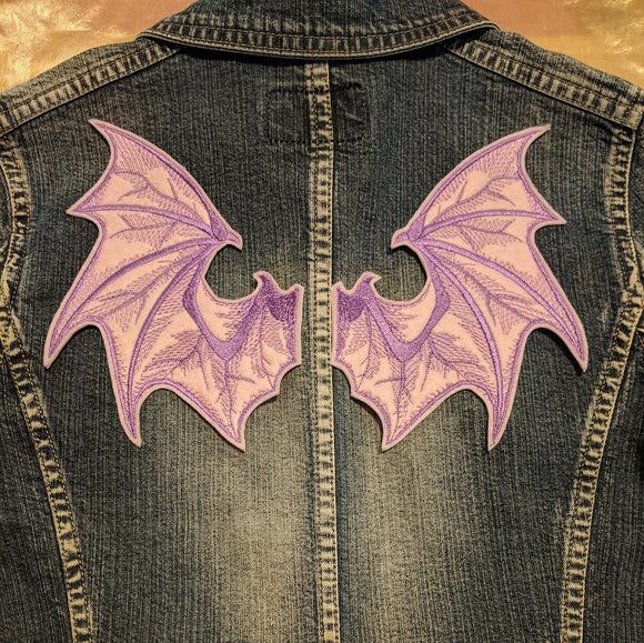 PAIR of Pastel Pink Bat Wing Patches