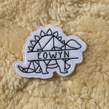 PERSONALISED Stegosaurus Name Tag Patch