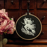 Lace Witch Embroidered Hoop Wall Art