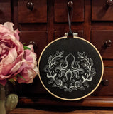 Octopus Embroidered Hoop Wall Art