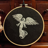 Lace Angel Embroidered Hoop Wall Art