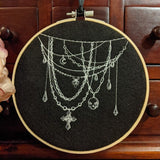 Gothic Chain Embroidered Hoop Wall Art