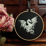 Lace Dragon Embroidered Hoop Wall Art