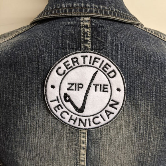 Certified Zip Tie Technician Iron On Patch