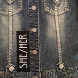 She/Her Typography Iron On Patch
