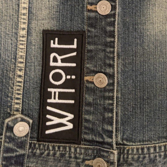 Wh*re Typography Iron On Patch