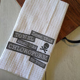 Does This Towel Smell Like Chloroform To You? Embroidered Tea Towel