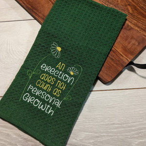Personal Growth Embroidered Tea Towel
