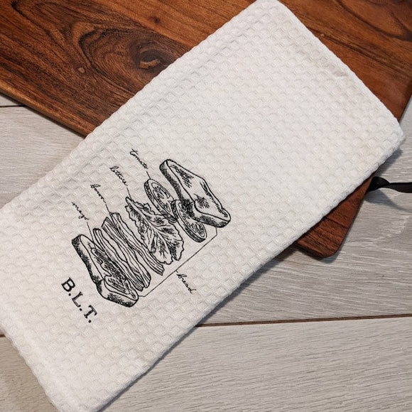 BLT Schematic Embroidered Tea Towel