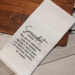 Snaccident Embroidered Tea Towel