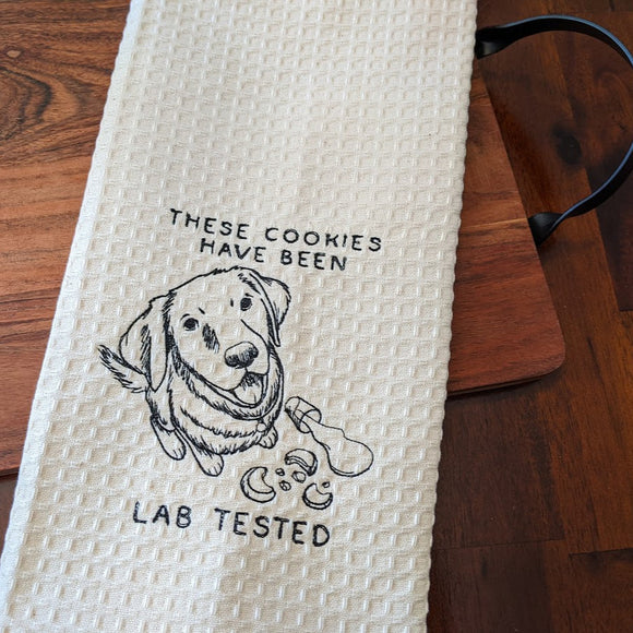 Lab Test Embroidered Tea Towel