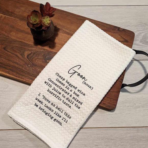 Goon Aussie Slang Embroidered Tea Towel