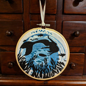 Mermaid Embroidered Hoop Wall Art