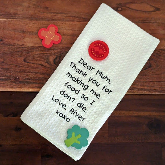 Custom Mother's Day Embroidered Tea Towel