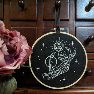 Critical Fate Embroidered Hoop Wall Art